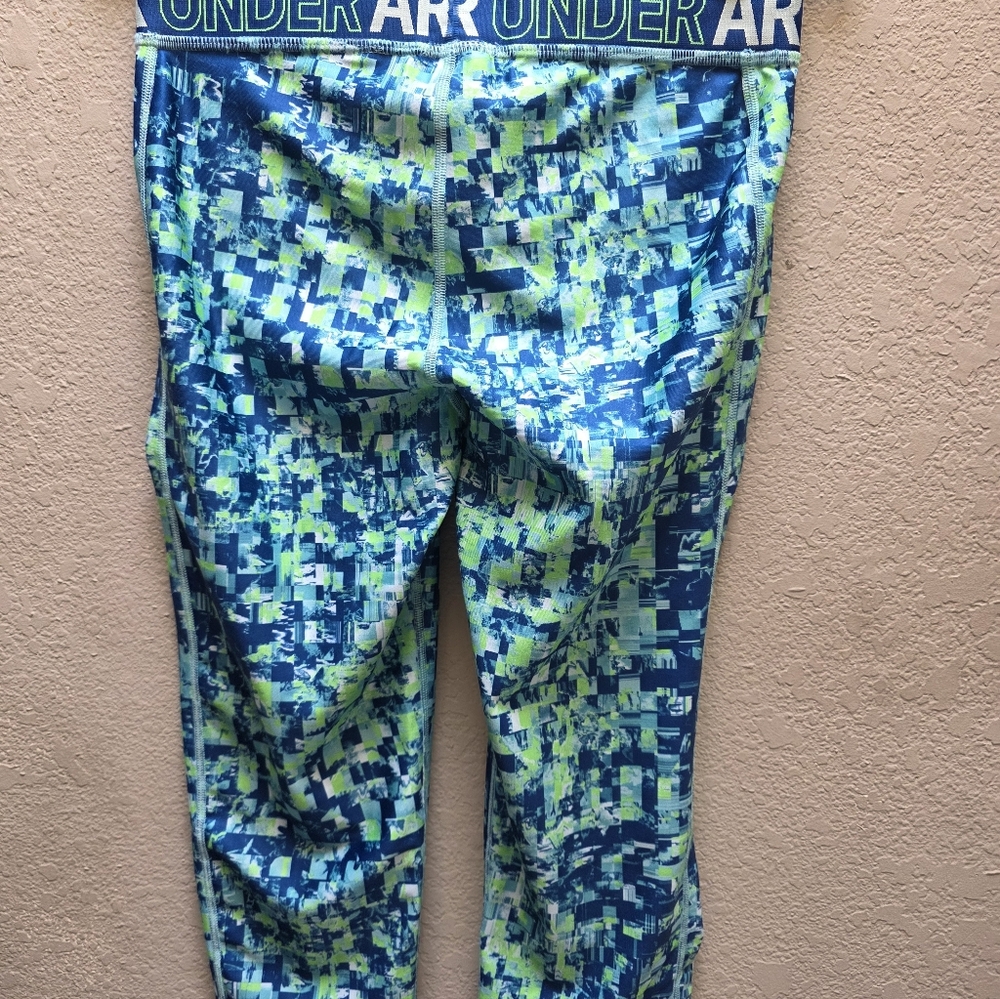 Under Armour Abstract Blue and Green Leggings